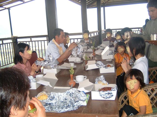 すこーしいやそうな顔して用意してくれたにわかランチテーブル。庭でランチ食べようなんて、酔狂なんだよお！・・とこころで言っていたに違いない。ごめんね。