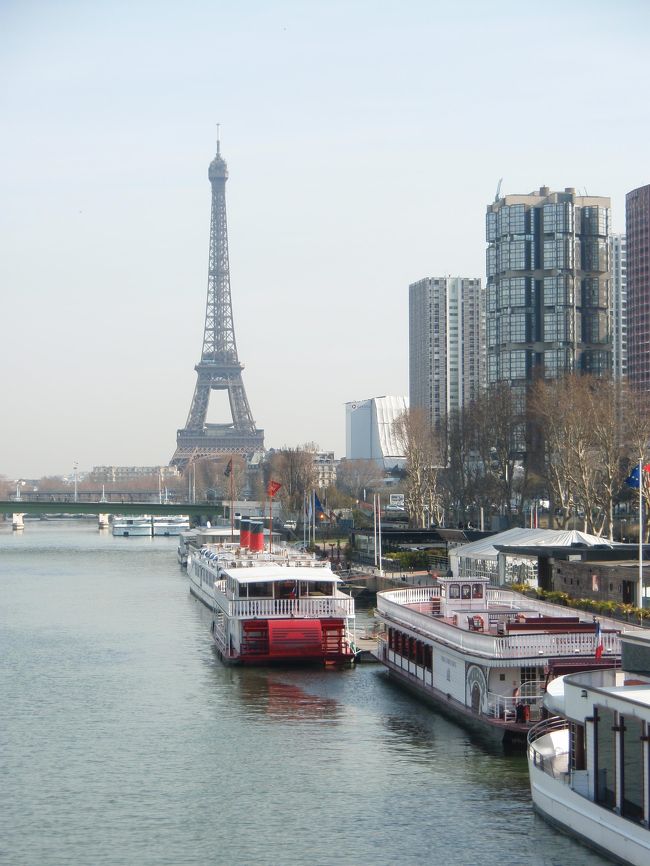 16区のフロマージュリーに行こうとバスに乗ってたら<br />ストで途中で下ろされてしまい<br />次のバスを待つよりも歩く事を選択。<br /><br />途中セーヌからエッフェルさん。<br />いまだに近くから見たことないんです。。。