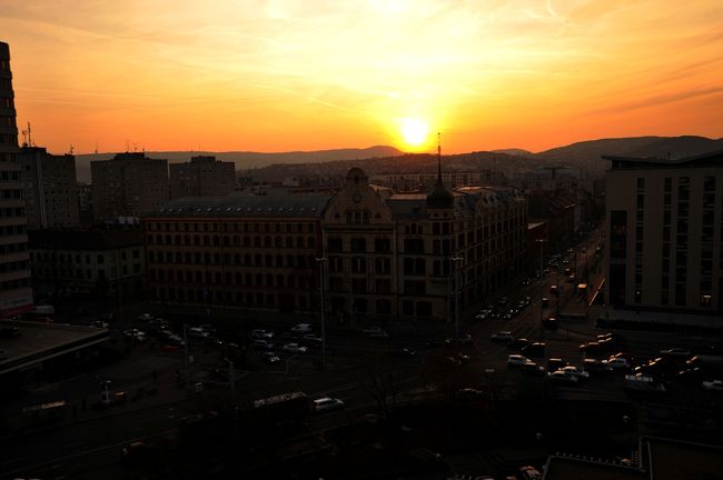 ブダペストの夕日です。