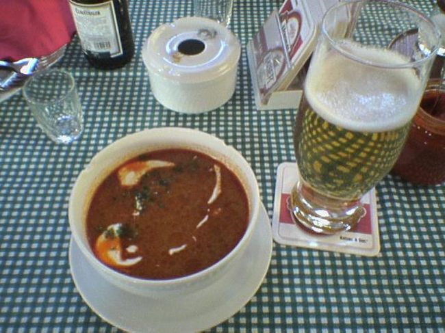 仕事はまずモーニングエスプレッソから始まる。クリームがたっぷりでおいしい。２０円らしい。昼飯は社員食堂で毎回おなか一杯食べた。ハンガリー料理はとてもおいしい。日本人が多いためか、日本人むけにアレンジされていたのかも。