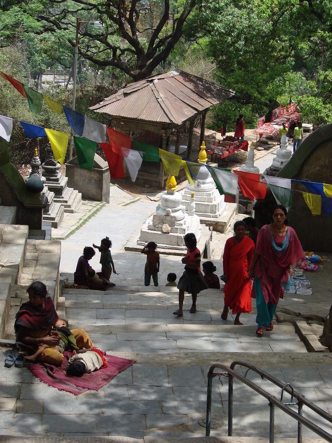 山の裏の方に境内が広がっている。