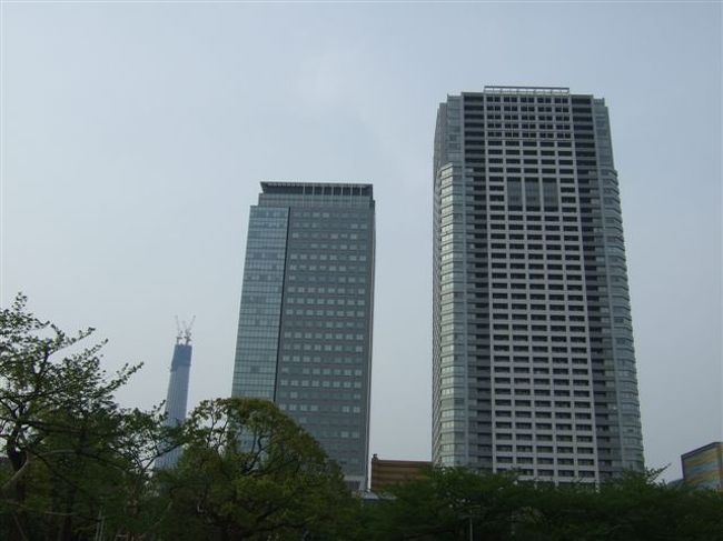 錦糸町まで歩きました。<br />途中の錦糸公園からスカイツリーが見えたので撮ってみました。<br /><br />遠近法でスカイツリーが小さく見えてますが^^;