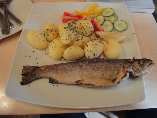 マスのグリルを注文<br />そのまんま　味は薄い