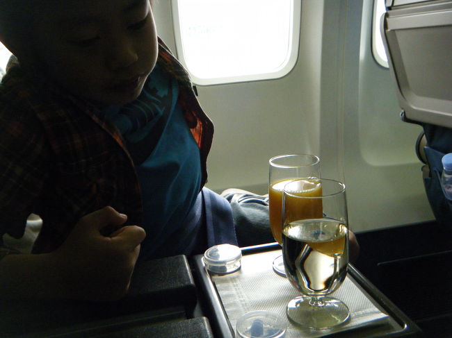 ウエルカムドリンクで、シャンパンとオレンジジュースを貰いました。さすがに、午前中からぐびぐびとは飲みません。