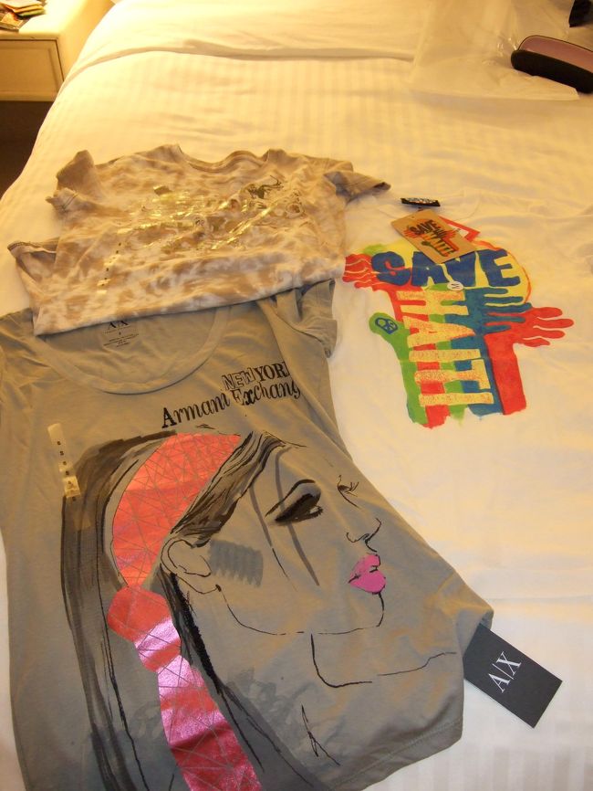 Tシャツいろいろ。<br />服は自転車操業状態だったけれど、最終的にはTシャツ大量に買っていました；