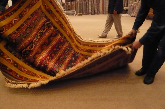 絨毯の説明を聞き、　商談もありましたが、右から左に　ハイ　と買える様なお値段ではなく、　目の保養のみ！