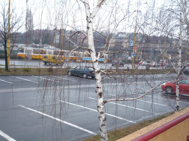 ブダペストの街並み。ホテル・ノボテル、駐車場。  <br /><br />