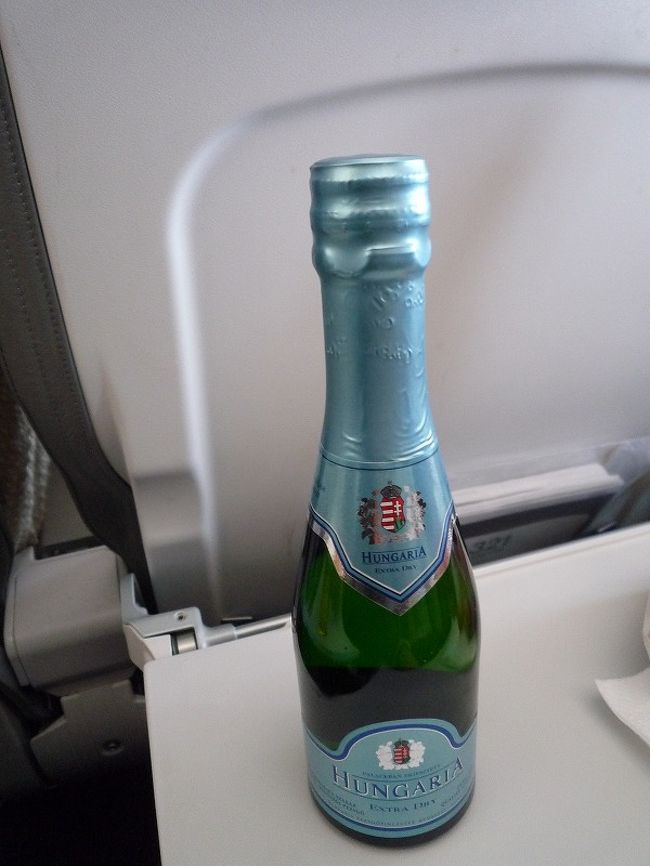 ブダペスト→フランクフルト機内。ハンガリーワイン。