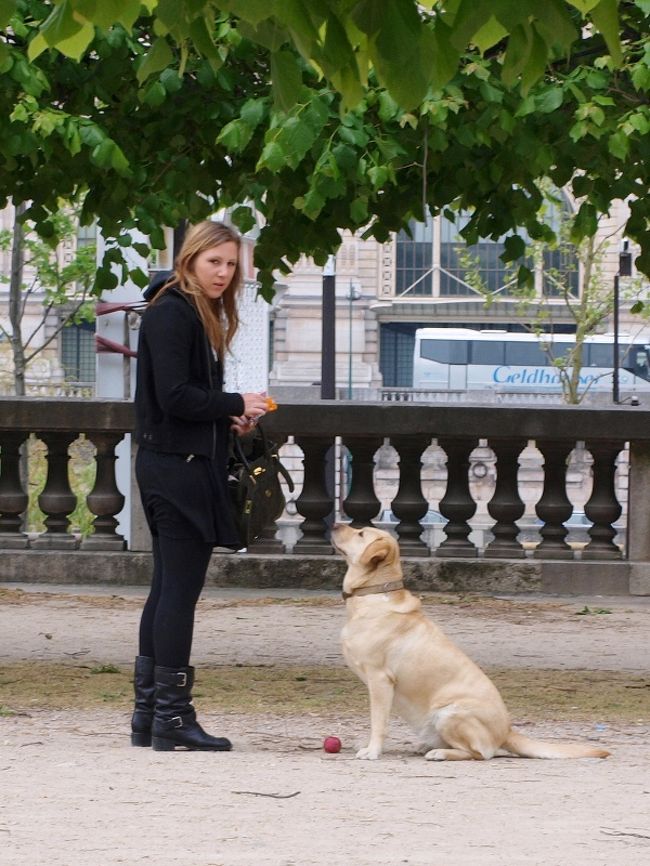 オランジェリー美術館の後はルーブル美術館へ。<br />手を振ると彼女はニコッとしてくれたけど、ちょっとシャッターチャンスが遅れて素敵な笑顔を逃してしまいました。