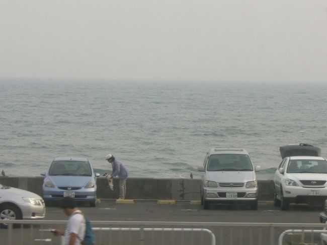 <br />ワンちゃんのお散歩に来た人達かしら？<br />七里ガ浜を見ながら何を想うのか…<br /><br />　稲村ジェーン　懐かしい！！