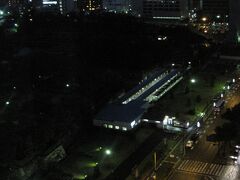 ■部屋からの眺め・夜景編④
ホテルからも近い位置にある長細い建物は琴電の高松築港駅。
明日・４日目は“参拝バス”を利用してみようと思っている。
その集合場所が高松築港駅なのだ。
上から位置を確認しておけば、道に迷うこともないでしょー(笑)。