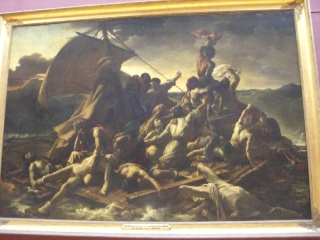 ジェリコー「メデューズ号の筏」<br /><br />この絵は構図が隣のドラクロワの絵と似ています