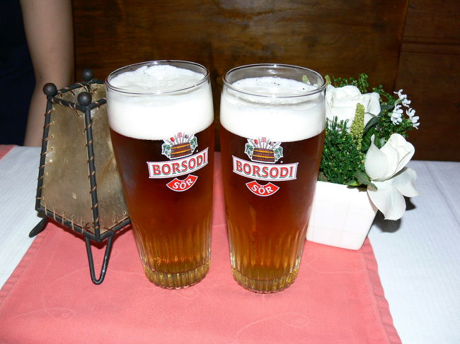 さぁ、ディナー。<br />ハンガリーの国産ビール、BORSODI