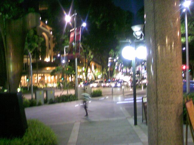 チキンライスはおいしかったけど、ビールがなかったので、ホテルに帰る途中オープンテラスのある店を探す。屋内はどこも冷房効きすぎてて寒いので、テラス席で飲みたかったのです。<br />オーチャードホテルの、Bodega Y Tapas。<br />やった！ハッピーアワーだ☆<br />ドリンク１杯注文したら、もう１杯無料です。<br />この店には、翌日も来ました。<br />ビールジョッキ２杯と、おつまみのチョリソーで、＄25.9でした。