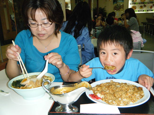 味噌ラーメンはちょっと薄味でした。<br />カレーは美味しかったようで、がつがつ食べてました。