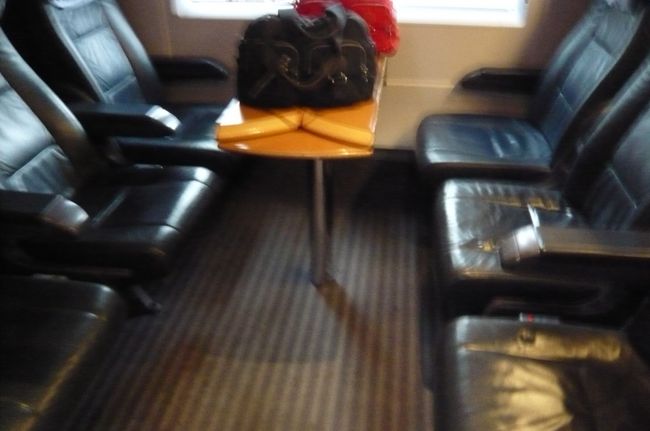 チェックアウトして、ＩＣＥでフランクフルトへ。　今度は窓側のテーブルが付いた席でした。