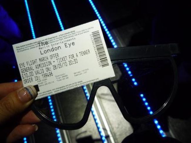 １０周年記念格安チケットをＷＥＢで事前予約。<br />通常１８．９£のところ、１０£だって。<br />ラッキー！<br />チケットオフィスで予約確認書と決済したカードを提示してチケットに換えてもらいます。<br /><br />まずは、観覧車のコンセプトと建設風景の４Ｄ映像を。