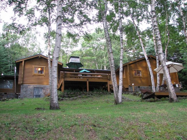 今夜の泊まりは女神湖の　森のホテル　ログハウス<br />鹿肉のローストを初めて食べました。