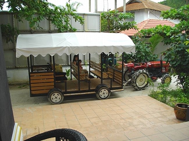 サリ･パシフィカが誇る、リゾート･リムジン（笑）<br />屋根もついてるし、砂浜もバリバリ走ってくれるのでとっても頼もしい＾＾<br />帰りはこれで船着場まで送ってもらいました。