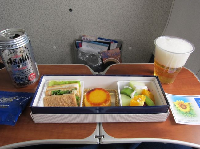 機内のデリ。<br />食べる物、正直ナイです。