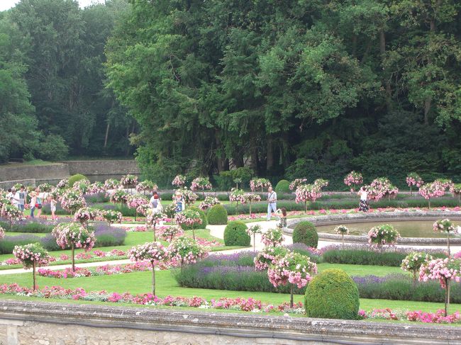 愛人ディアーヌの庭。反対側に正妻の庭がありますが、規模はこちらの方がだいぶ狭い。<br /><br />１時間しか見学できず、あわただしくモンサンミッシェルへ向かいます。<br />（以下後半へ）