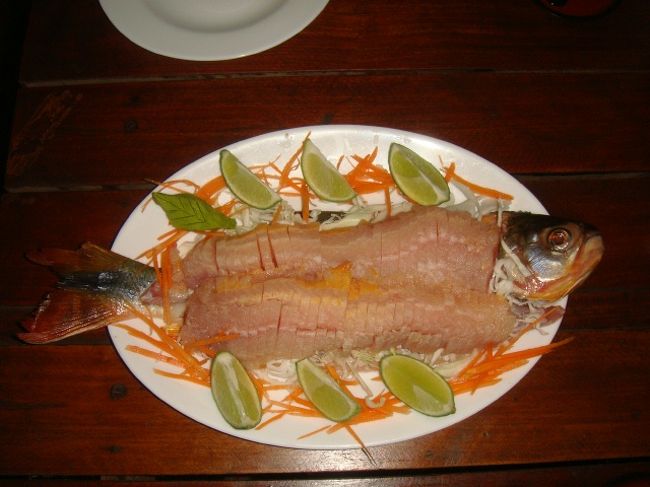 今日一緒に泳いだピラプタンガのお刺身♪