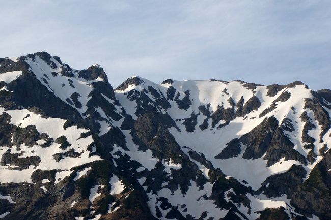 左から、<br />ジャンダルム、ロバの耳、奥穂高岳〜