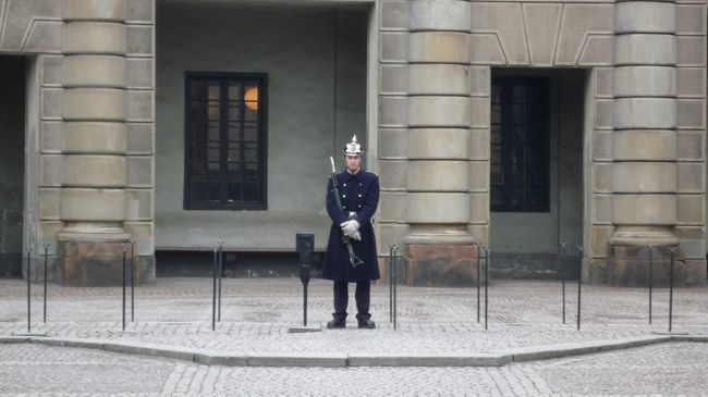 寒いのに衛兵さんたら、無表情を決め込んでます。
