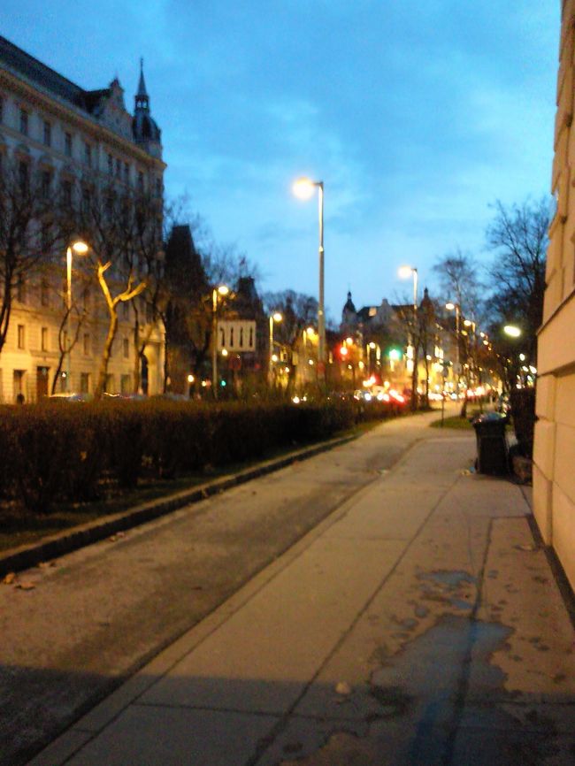 ホテルの近くを散策。<br />ウィーンに着いたのが夕方だったのでもう暗くなってきてます。<br /><br />この後、スーパーへ行って、ホワイトヴルストを買いました。