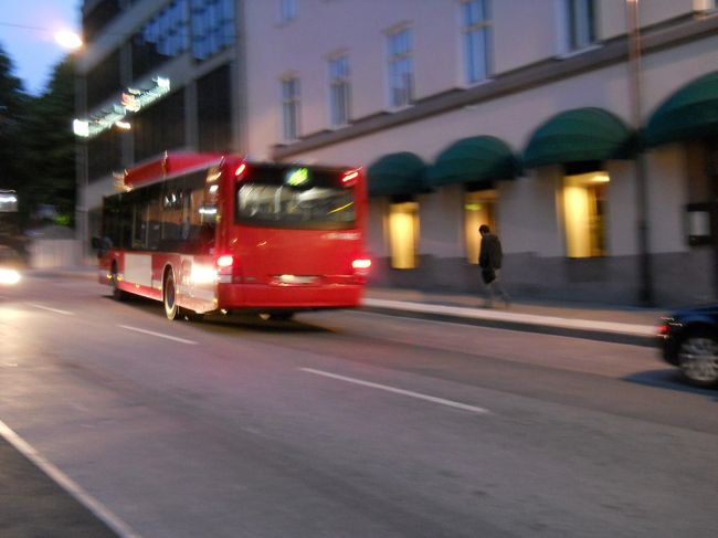 ストックホルムの市バス。<br />乗れなかったことが心残り。