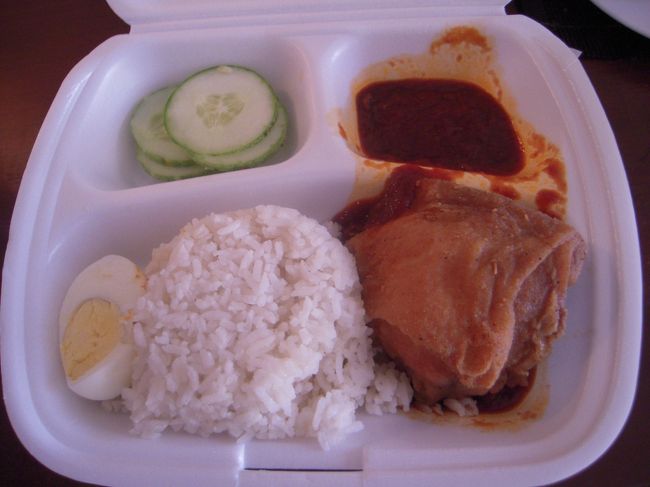 最後はケンタッキーでテイクアウト。<br />日本とは全然違います。ごはんがついてる！<br />日本のチキンは油でヌルッとしてるけど、<br />こっちのチキンはパリッと揚がってました。<br />ものすごくからかったけどくせになるお味でした。