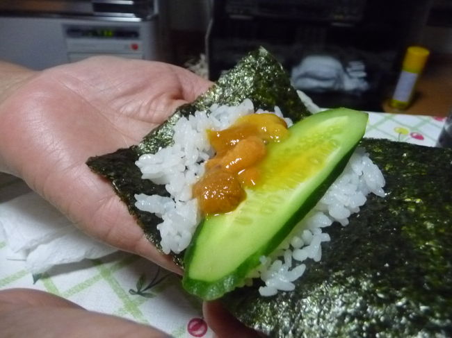 うにの・・・海苔巻き・・・