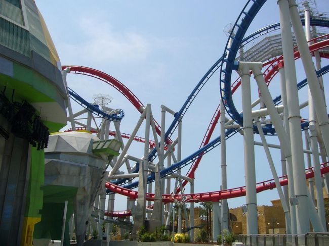 USSの目玉となるであろう、こちらのジェットコースター。<br />試運転中とのことで、オープン未定。残念。。。