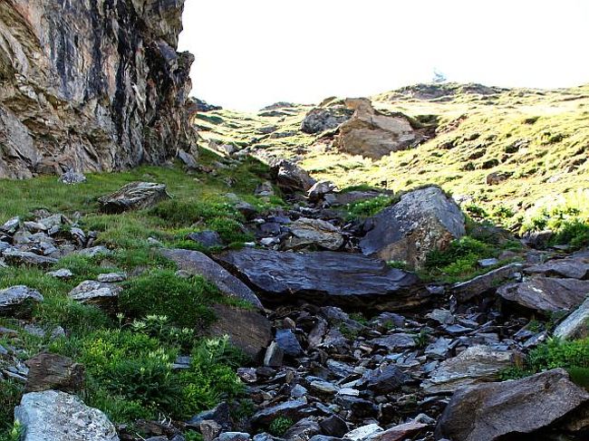 ガレ場が続くだけでなく<br />このあたりは、かなり勾配がきついので<br />足が疲れます。