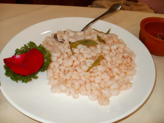 知味観にて、海老の龍井炒め