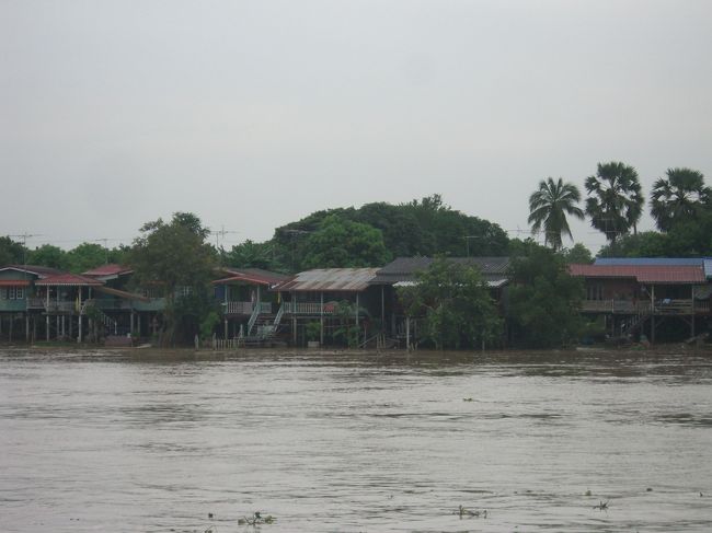 土産物はざっと見ただけで何も買わず、一人外へ出て水上の民家を眺めていました。<br />増水したら大変だなー…。<br /><br /><br />ちなみに日本人町の頭領山田長政はタイでは教科書に載るほど有名な人物ですが、祖国日本では扱いが小さいみたいです。<br />ガイドさんが不思議がっていました(笑)