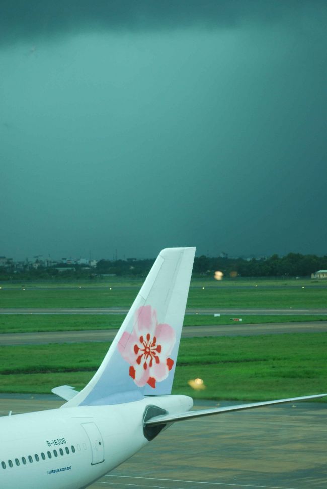 台北〜ホーチミンと乗り継ぎ、シェムリアップへ<br />間もなくスコールを浴びる、ＨＣＭタンソンニヤット空港駐機中の機材<br />