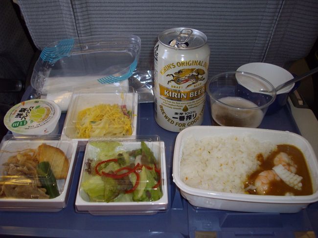 機内食カレーチョイスしました