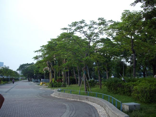 愛河沿いの公園<br /><br />体操したり、ウオーキングしたり、サイクリングしたり(最近流行っているそうです）皆さん早起きですね。