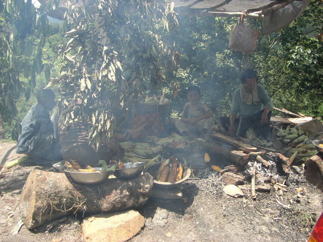 道路沿いで焼きトウモロコシが売っていたので、おいしく食べました。