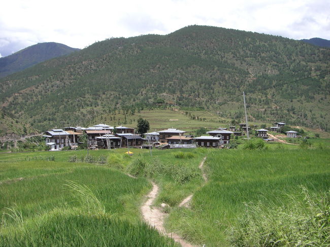 道中、チミ・ラカンへを訪ねるために、停車しました。なお、奥に小さく見える寺院がチミ・ラカンです。