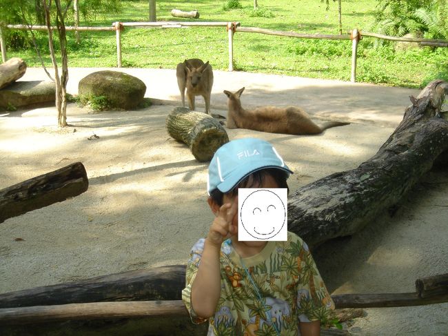 この頃まではまだ機嫌がイイのですがあまりに暑くなってきて<br />水遊びができる所に連れて行けとうるさくなってきました<br />まだ殆ど動物みてないのに・・・<br />あまりにうるさくなってきたので<br />「高い金払ってつれて来てんのに動物みて喜ばんか！」<br />と親のエゴ丸出しで怒り出す始末<br />雰囲気ちょっと悪くなってきました・・・