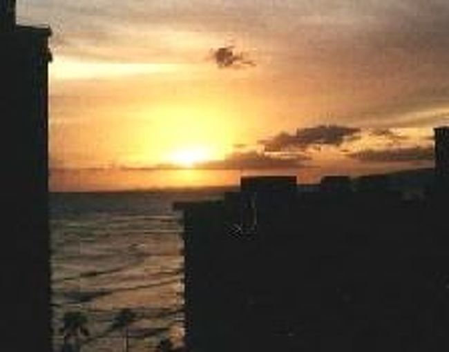 イヒラニリゾートに２泊した後、<br />ワイキキに移動。<br />ハワイアンリージェントというホテルへ。<br />オーシャンビューと聞いていたが、<br />窓と海の間にビルがあって、<br />ビルの隙間から海を見るって感じ。<br /><br />ワイキキの街は、<br />日本人多いし、日本語も通じたりするし、<br />日本語のメニューがあるレストランもあるし、<br />あまり心配もせず、日本でするように、<br />適当なお店に入って食事をした。 