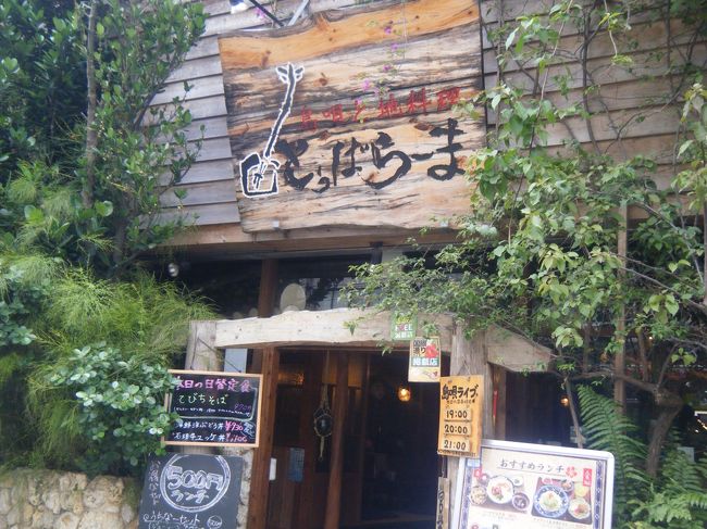 お昼ごはんに国際通りの「とっぱらーま」というお店でタコライスのセットを食べました。<br /><br />夜は居酒屋さんなのかな？