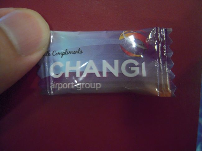 入国審査の所にアメがあったからもらっちゃった。<br />ちゃんと、チャンギってかいてある！