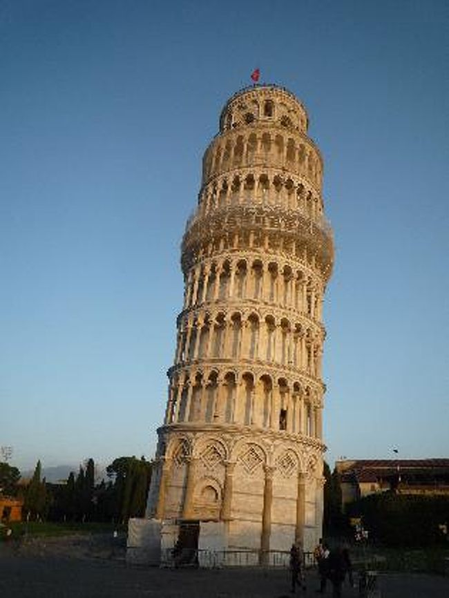 これが教科書で見たピサの斜塔です。白くて美しいです。