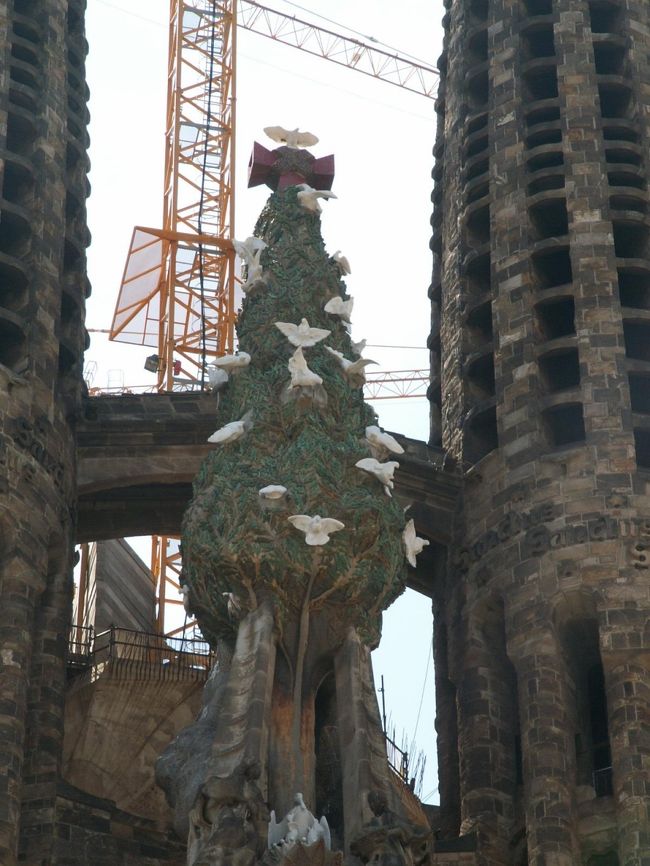 「生命の木」<br />丈夫な木材と常に緑の葉をもつことから永遠の命の象徴とされています。<br />生命の木にとまった２１羽のハトは大理石でできており、神のもとに集まる信者を表します。<br /><br />木の根元には、原始キリスト教のシンボルで聖体の秘跡を表すペリカンが、さらに自然の起源と盛りを表す卵があしらわれています。