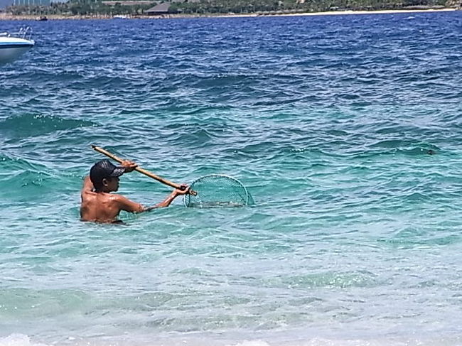 海がきれいなのも　スタッフの努力のたまものか<br /><br /><br />ちなみにこの辺ではエビの養殖も盛んで日本向けにイセエビを育ててる伊勢海老村を来るときに通ったのだが、こんなにきれいな海で育っているなんて。みてよかった<br />良くスーパーで売ってるエビがベトナム産なのだがそれもこの辺のかなあ