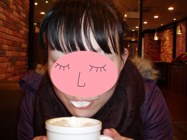 食後のコーヒー☆<br />泡々のカフェラテです。<br />