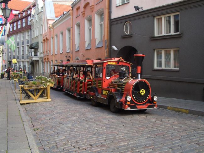 観光客を乗せて走る機関車トーマス。笑。(ﾀﾘﾝの歴史上に"Tomas"という有名な人物がいるので、そこから取ってるのかも)